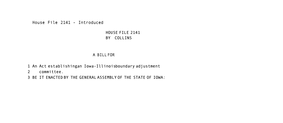 There's a new bill in the #IALEGIS that would potentially add Illinois counties to Iowa.

legis.iowa.gov/legislation/Bi…