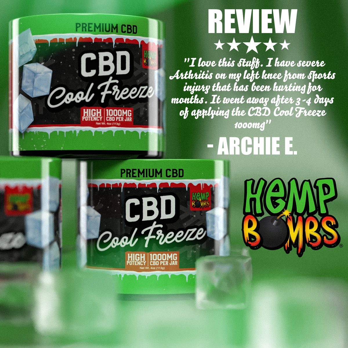 HempBombs's tweet image. Real reviews. Real relief. CBD Cool Freeze is a customer favorite for a reason.
#hempbombs #NaturalPainRelief #cbdpainrelief #cbd #jointsupport