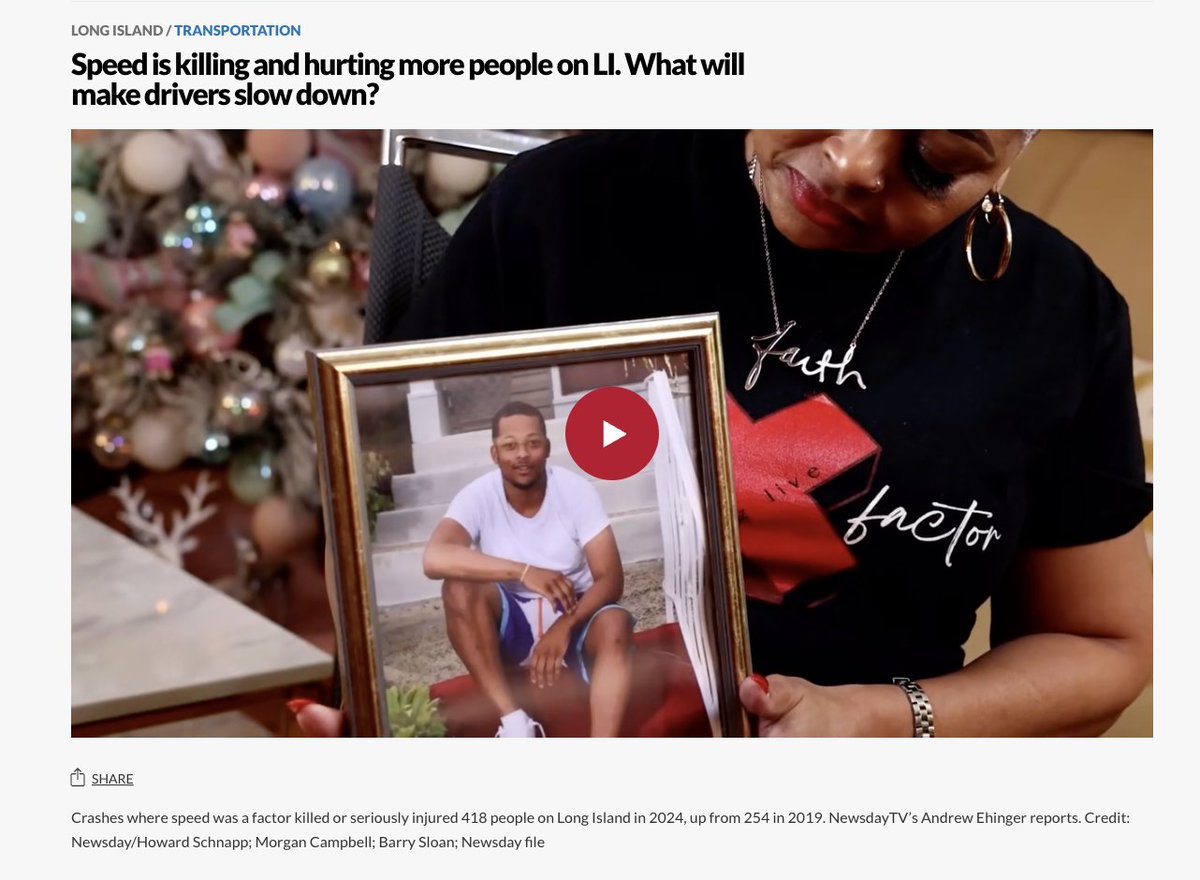 Speeding is turning everyday roads into danger zones. In 2024 alone, crashes where speed was a factor killed or seriously injured 418 Long Islanders, up from 254 in 2019. We need real enforcement, smarter street design and accountability to slow drivers down and save lives.