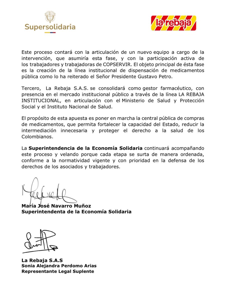 #ACTUALIDAD | La Rebaja S.A.S. ahora será un gestor farmacéutico y se convierte en la línea institucional pública para la dispensación de medicamentos. De este modo, medicamentos de alto costo que las EPS ordenan se podrán encontrar en esa línea institucional. 
<a href="/LuisaMercadoD/">Luisa Mercado</a>