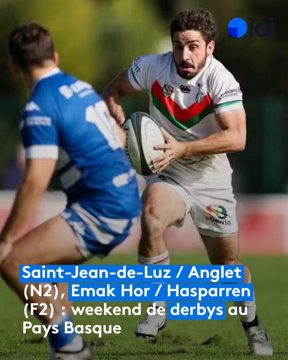 icipaysbasque's tweet photo. 100% Rugby, le podcast 🎙️
Hasparren enchaîne les victoires, Mouguerre bloque à l’extérieur, Saint-Jean-de-Luz prépare un derby brûlant face à Anglet. 👇

➡️ https://t.co/a7lVdLb4jL

#RugbyFédéral | #RugbyBasque https://t.co/dU6RgJ0Zby