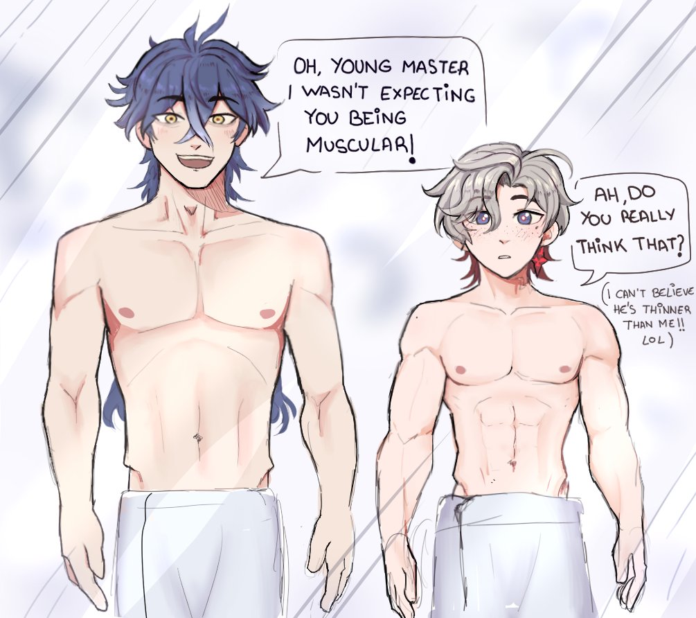 _soswii's tweet image. OKAY HEAR ME OUT:
 ILLUGA IS MUSCULAR AND FLINS IS SKINNIER

#GenshinImpact #Flins #llluga #faelight