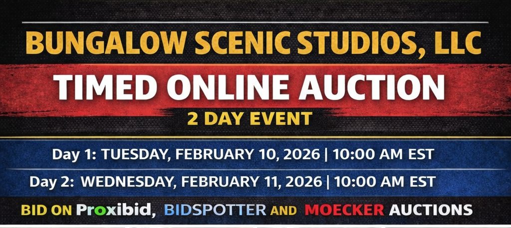 MoeckerAuctions's tweet photo. Upcoming Auction | Bungalow Scenic Studios, LLC
Fabrication equipment, production equipment, vehicles, trailer, forklift and so much more https://t.co/MQKLUiitlN https://t.co/ZRU2UzBJsV