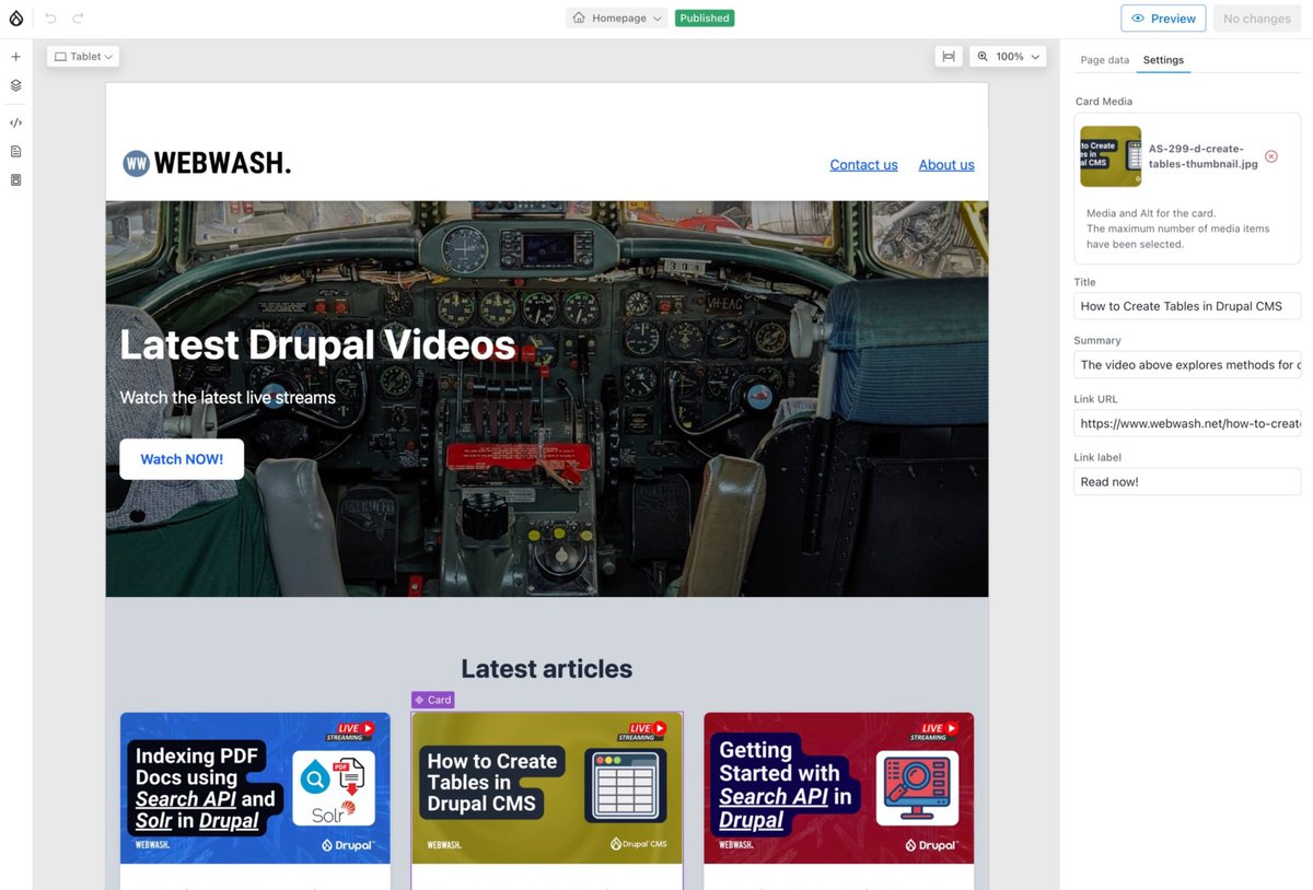 Learn how to create a Tailwind theme and custom components for Drupal.

Tutorial includes video and downloadable example site.

Full tutorial: webwash.net/tailwind-css-t…

GitHub: github.com/WebWash/ww-tai…

#drupal #tailwind #drupalcanvas