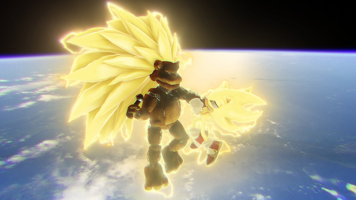 LixesPrototype's tweet image. Super Sonic V.S Super Saiyan 3 Freddy

20K likes and it becomes an animation