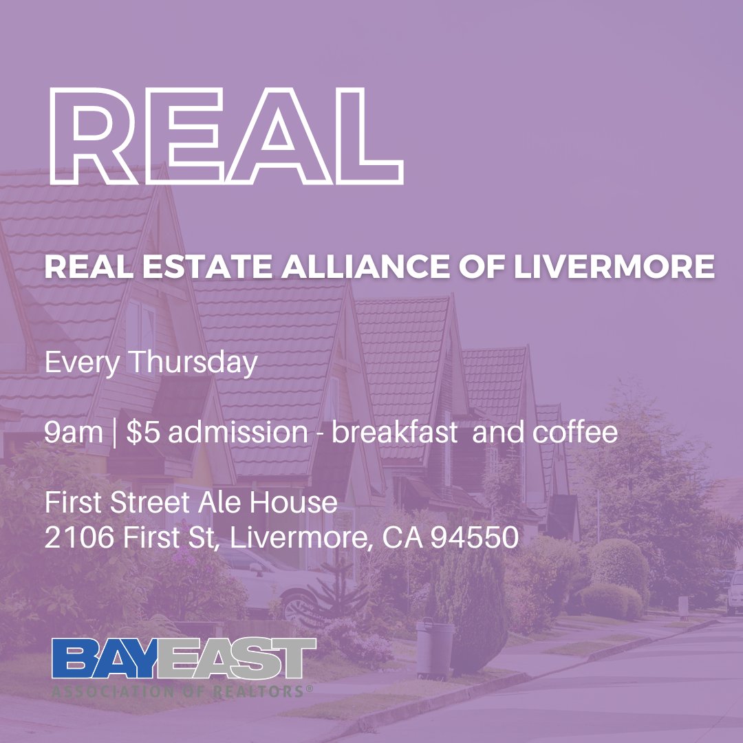 bayeast's tweet photo. Join us at 9am tomorrow at the REAL marketing meeting at First St. Alehouse, 2106 First St, Livermore!

Learn more here: https://t.co/HOU4tdHomf

Toursheets are available here: https://t.co/06MWvnhSip (login required) https://t.co/rxG7csMANt