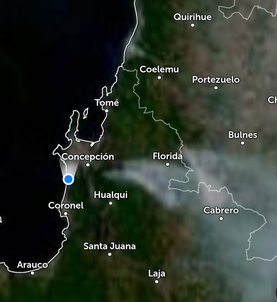 ICEBiobio's tweet image. #Concepción ruta a Florida altura puente 7 Incendio forestal avanza sin control al momento, reactivación de focos y fuerte viento dirección hacia el valle, se solicita estar atentos a mensajería SAE para evacuación.
