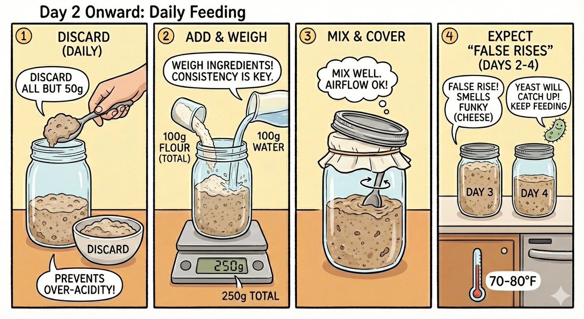 EepinUA's tweet image. Visual Guide: Starting Your Sourdough Starter for Beginners 
#sourdough #HomeBaking #breadBaker