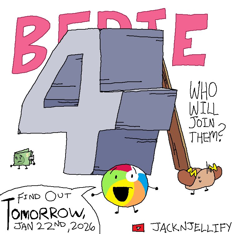 Who’ll be the fourth to go? Find out in BFDIE tomorrow! #BFDI