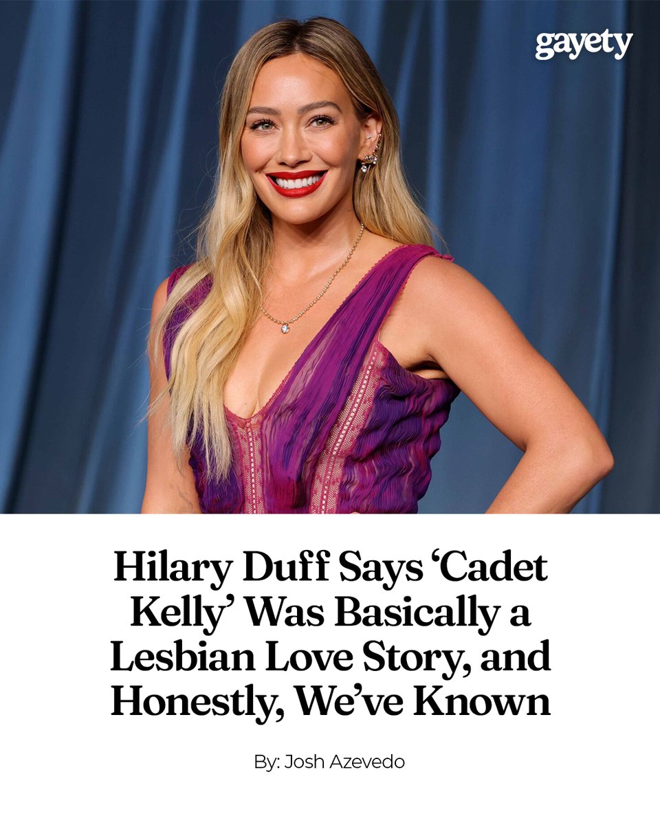 gayety's tweet image. Remember growing up watching Cadet Kelly and feeling… seen? Hilary Duff just acknowledged the queer subtext we’ve always known.

🔗: gayety.com/hilary-duff-ca…