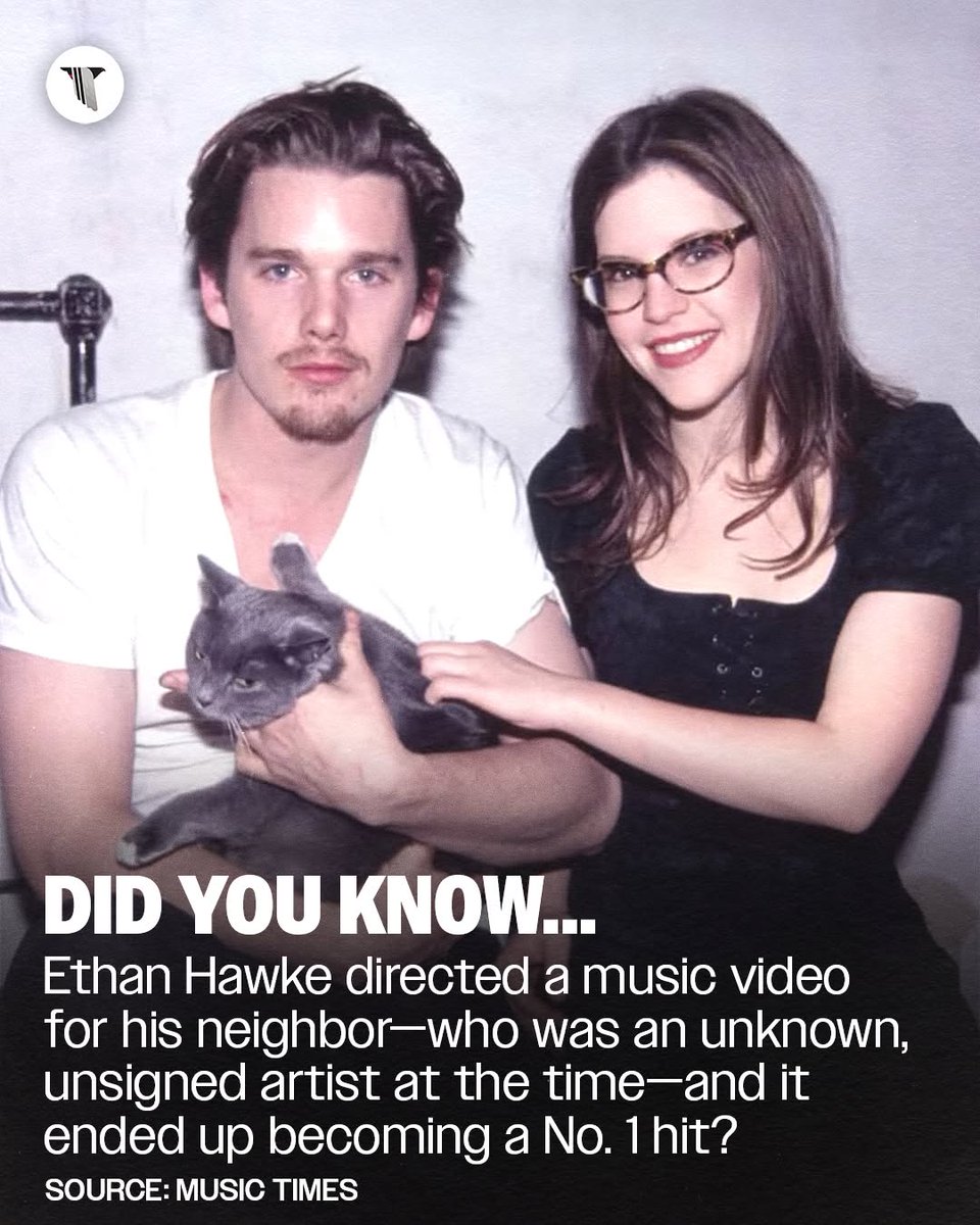 PigsAndPlans's tweet image. Back in 1994, Ethan Hawke directed a music video for his neighbor who was an unknown, unsigned artist. That artist was Lisa Loeb and her band Nine Stories. The music video was for her song “Stay (I Missed You),” which ended up becoming No. 1 on the Billboard Hot 100, making her…