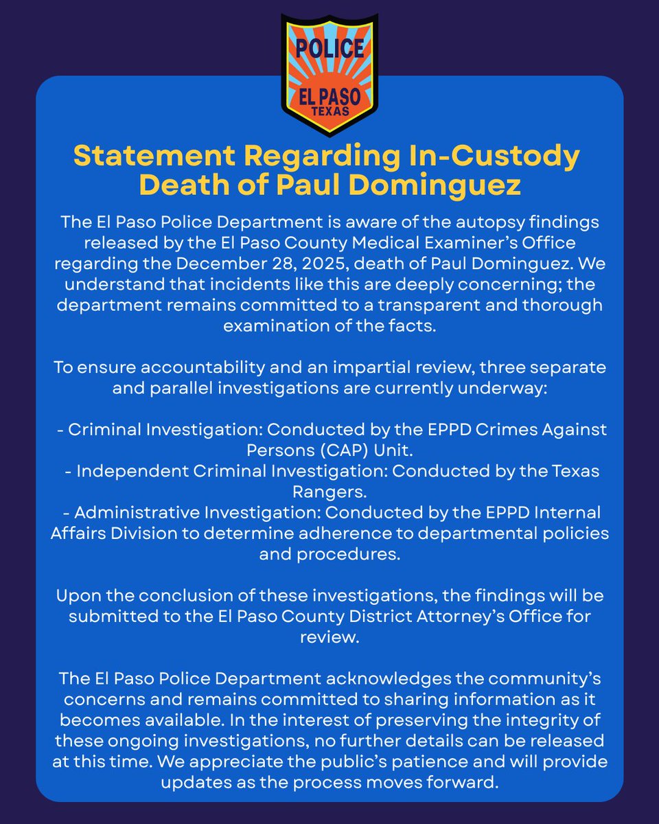 EL PASO POLICE DEPT tweet media
