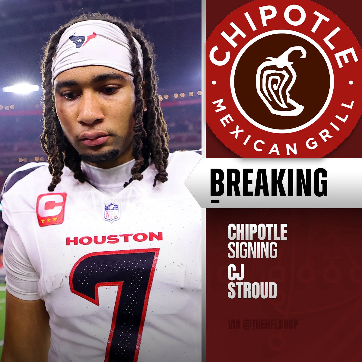 BREAKING: Chipotle to sign QB CJ Stroud to their off-season roster.