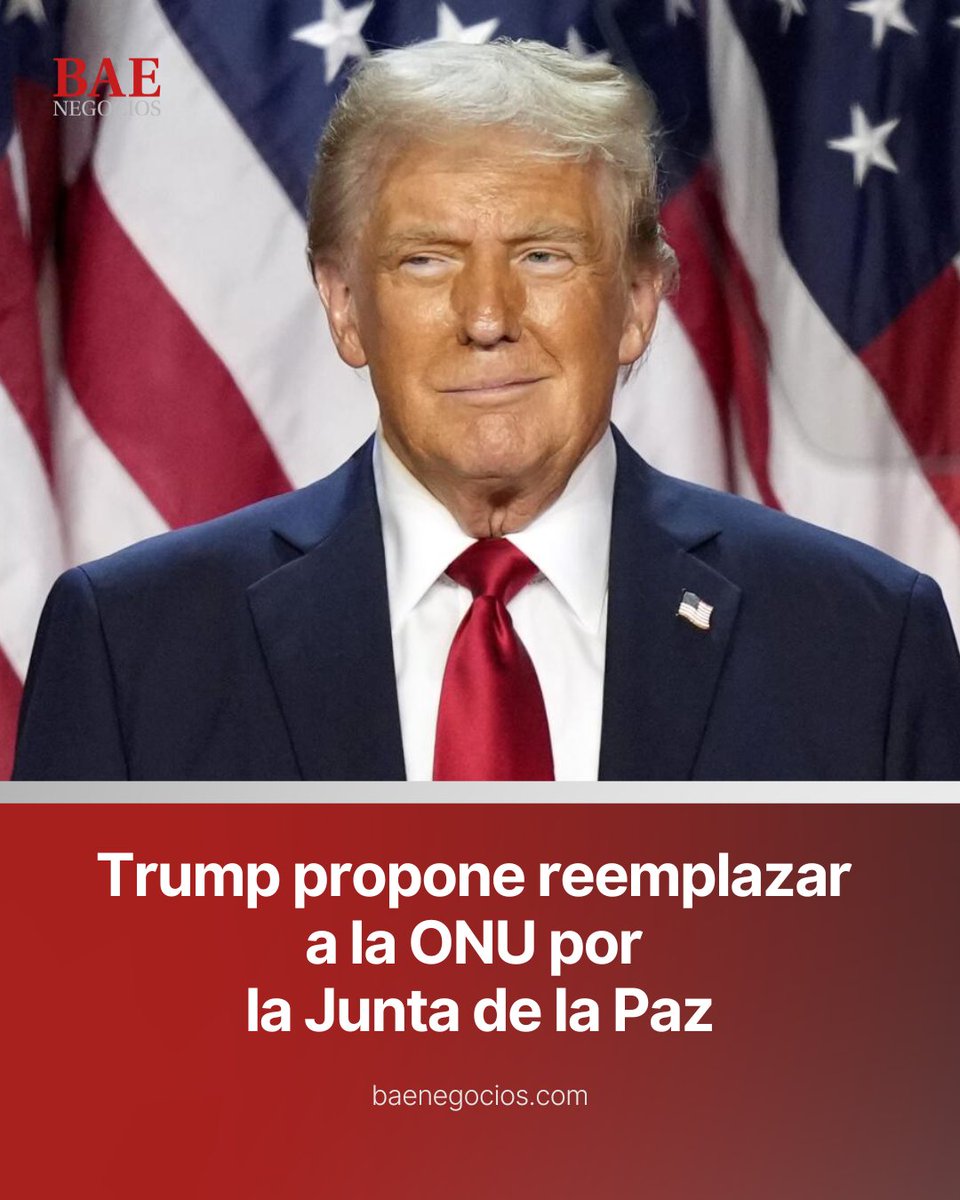 ⭕ TENSIÓN DIPLOMÁTICA  🔗 baenegocios.com/mundo/trump-pr…

🇺🇸 Donald Trump propuso reemplazar a la ONU por una “Junta de la Paz” bajo control de su administración.