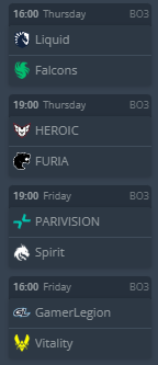 ZyykroJr's tweet photo. Les draft sont faites ! Trop hype du Parivision vs Spirit vendredi !

Mais avant ça Liquid vs Falcons et Heroic vs Furia demain ! https://t.co/miKymUkNLP