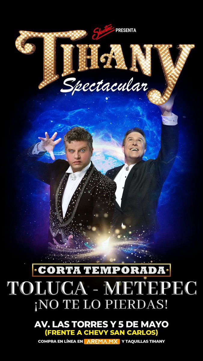 La Magia de Tihany Spectacular vuelve Toluca luego de 22 años de ausencia. ¡No te pierdas esta mágica experiencia!🎪🥹
#Toluca #Metepec #TolucaMetepec #CircoTihany #EnFamilia