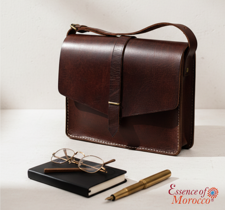 EssenceMorocco's tweet photo. We’re proud to unveil our latest collection of Moroccan leather bags, designed by us in Marrakech, and handcrafted by skilled artisans using premium-quality Morocco leather. 
https://t.co/myUjspFOxo https://t.co/mGyBRcmhIm
