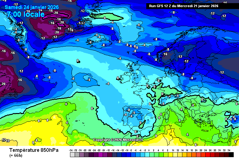 Amb aquests mapes atenció a la cota de neu!! entre dissabte matinada i matí, entrarà molt aire fred a 500 hPa fins a una -34 i de 0/-2/-4 a 850 hpa, amb la formació d'una petita baixa, la cota de neu podria situar-se entre 300/200 m sobretot a la part més occidental del país,