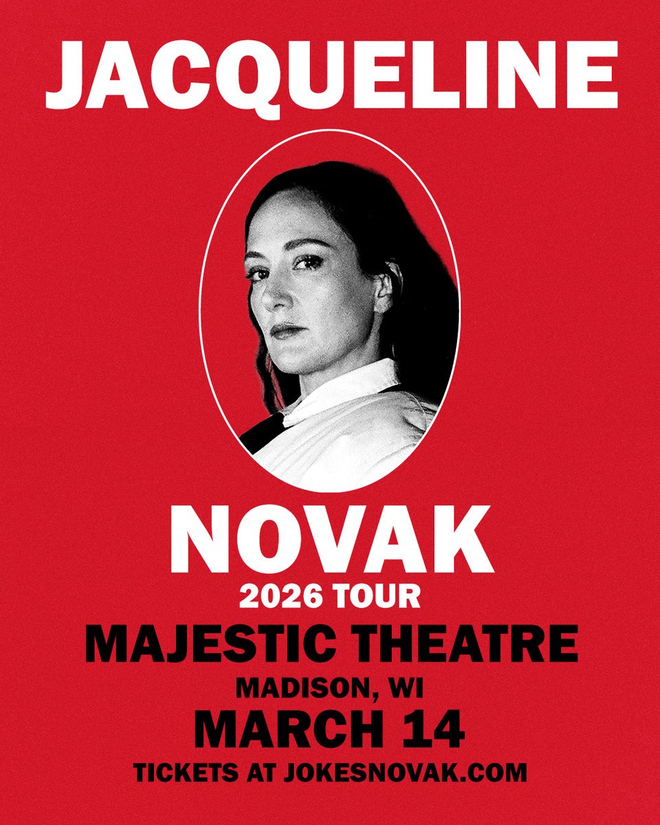 JUST ANNOUNCED ✦ Jacqueline Novak
📅 Saturday, March 14, 2026
📍 Majestic Theatre -Madison, WI
On Sale 1/23 at 10AM ✧ majesticmadison.com