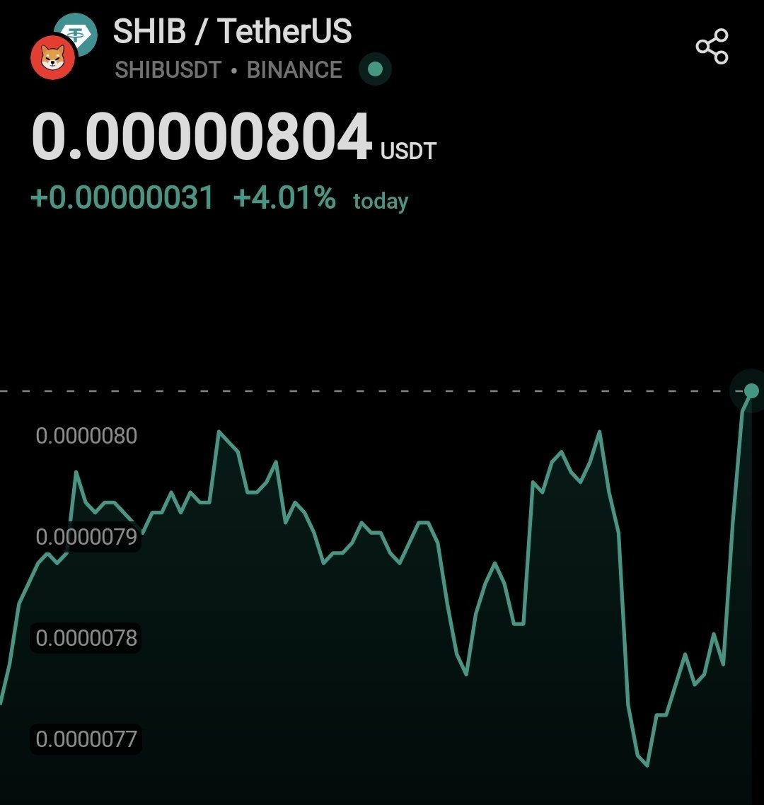 army_shiba's tweet image. Market is back.

LFG $SHIB 📈🚀