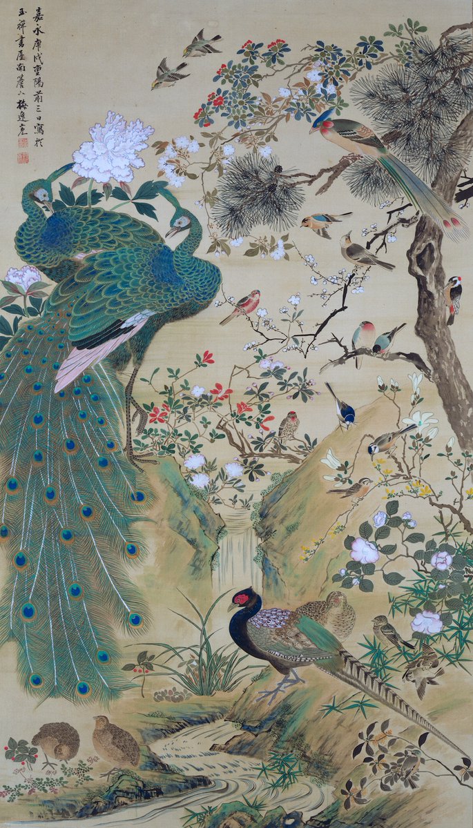 JapanTraCul's tweet image. Birds and Flowers of the Four Seasons, by Yamamoto Baiitsu, 1850, Tokyo Fuji Art Museum