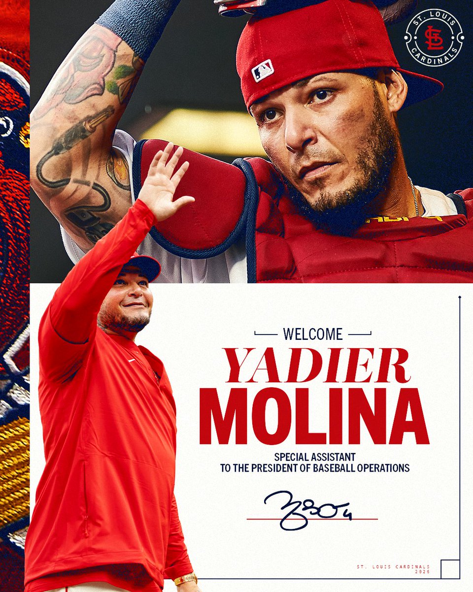 Yadi is back!

We are excited to welcome back Yadier Molina as Special Assistant to the President of Baseball Operations!