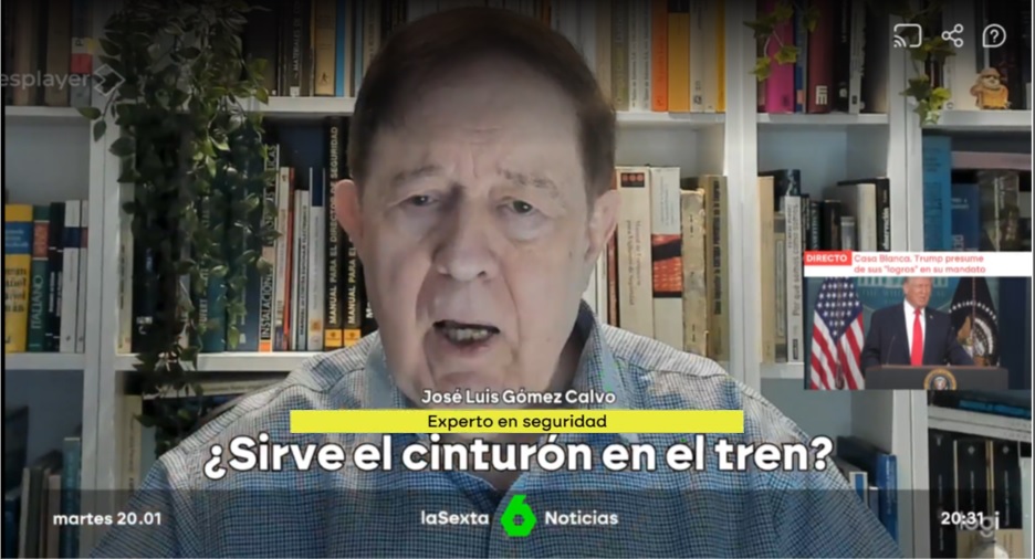 Con motivo del accidente de Adamuz, me preguntaron en La Sexta Noticias, porqué se lleva cinturón de seguridad en el avión y no en el tren.

Un avión puede sufrir movimientos bruscos verticales, mientras que en el tren pueden ser horizontales, aumentando daños cervicales.