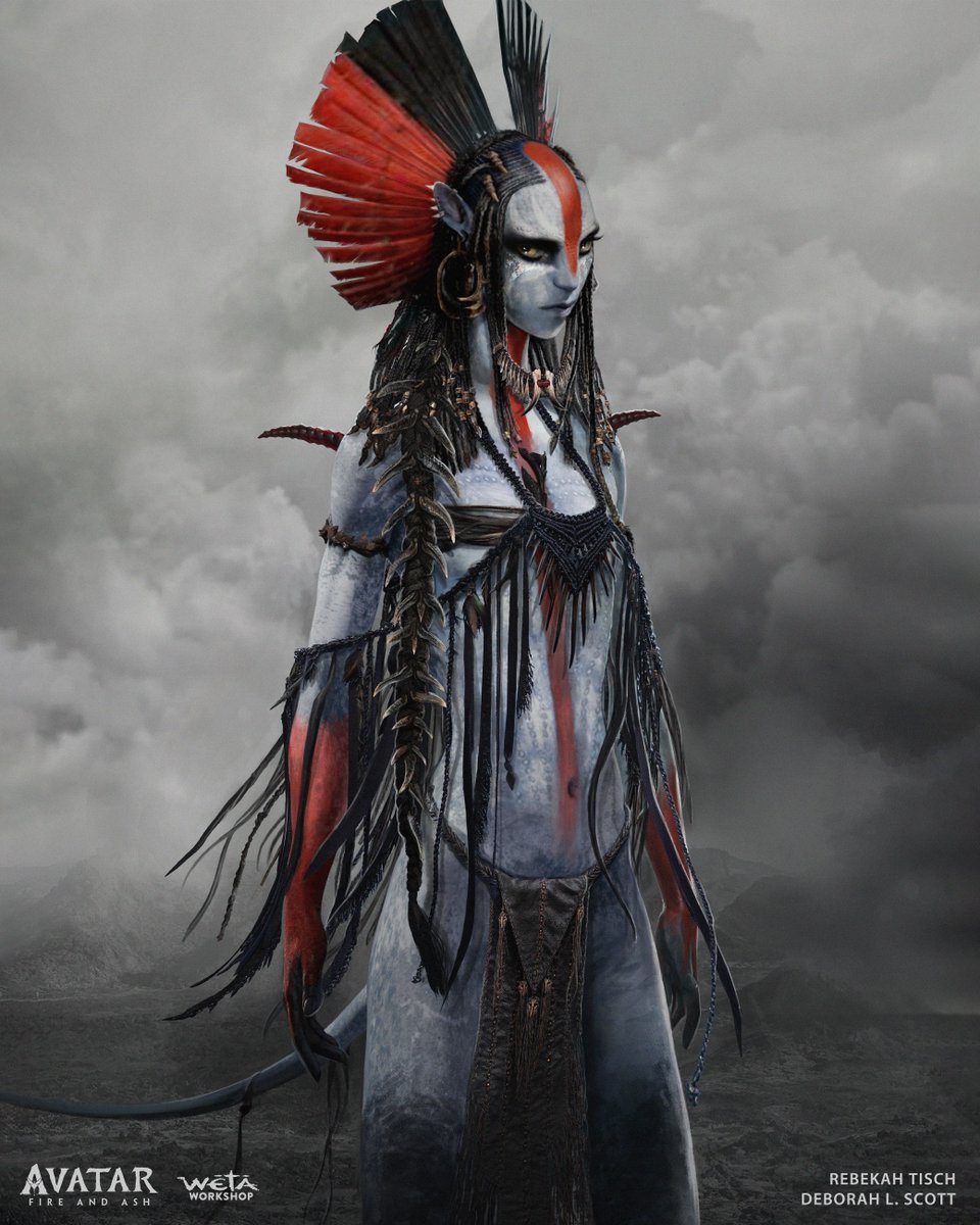 Fighting to protect her people from future devastation, Varang, the leader of the Mangkawn clan has been hardened by tragedy.

Led by Costume Designer Deborah Scott, we conceptualised the distinctive aesthetic for Varang in James Cameron’s #AvatarFireandAsh.