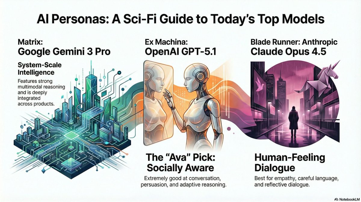 I find myself living in a movie. A sci-fi movie…

And the plot twist is:
we don’t have one AI.
We have AI personas.
The Matrix. Ex Machina. Blade Runner.

Pick your character 🎬🤖