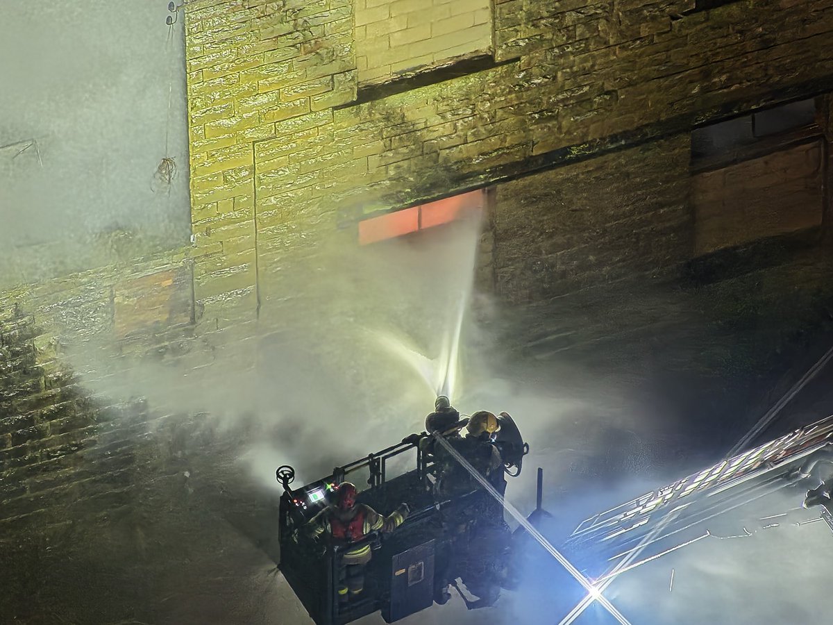 LfrsDrone's tweet photo. Drone team assisted at a Ten pump fire in the early hours in Bacup. Images show the great work by crews, whilst assisted by the drone, to prevent surrounding buildings being involved.
#dronesforgood @LancashireFRS https://t.co/NFlw5tcfX5