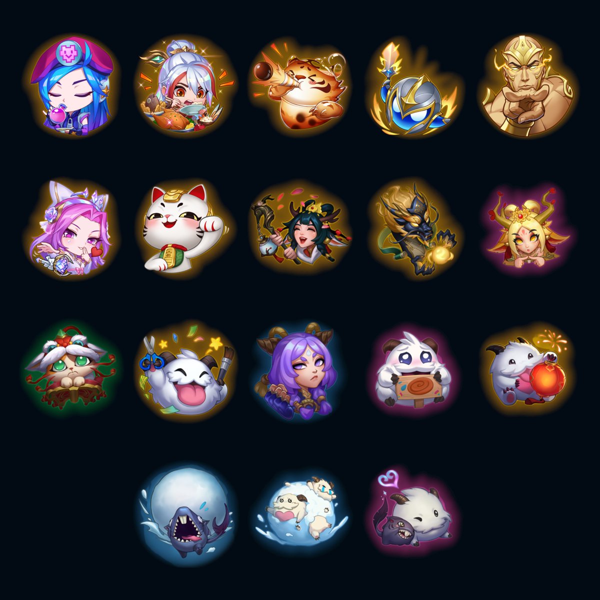 SkinSpotlights's tweet image. New emotes and icons added this PBE