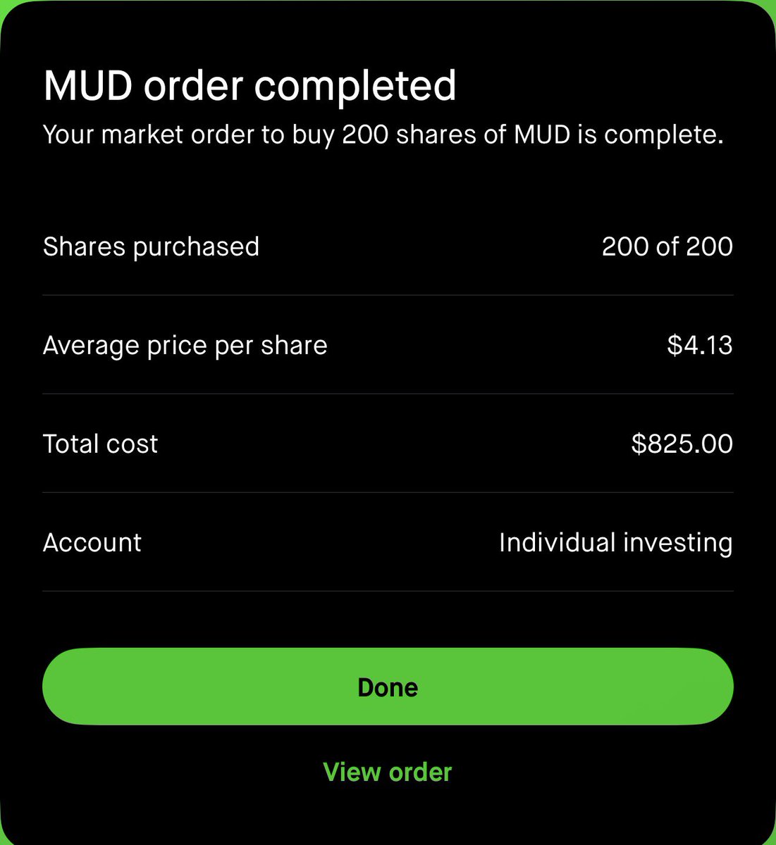 New Position: I bought 200 shares in $MUD This is 1x short etf on $MU R:R  seems good here It needs to cool off