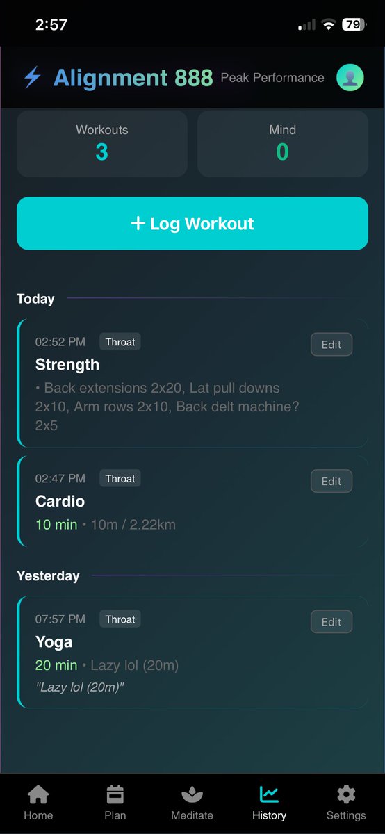 EsiGabby's tweet photo. Are we ready for first patch update👀👀👀!!! 
💚entries are now divided by date 💚all yoga poses an app are explained in the yoga dictionary 💚the meditation station Will log your meditations after they’re finished 
🚫meditation sounds are making me cry! 
🚫 notifications https://t.co/hHOx8dlCLg