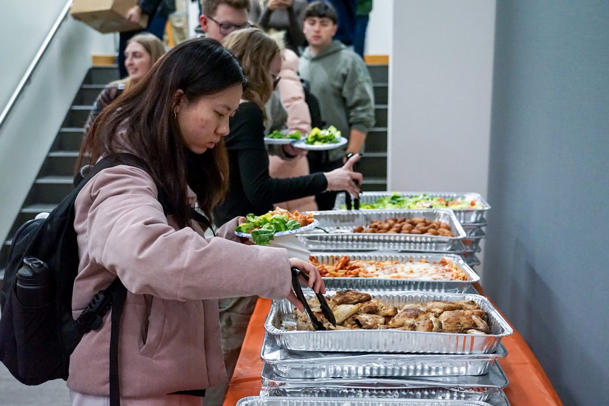 RITbusiness's tweet image. Throwback to last month! The Saunders Student Holiday Party was a huge success—proving that even a blown fuse and losing power to half the building can't stop us!

Great food, festive music, and high energy. 

#RIT #StudentLife #HolidayParty