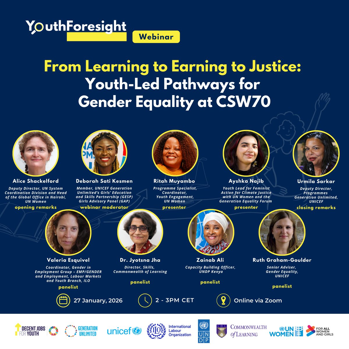 Want to join discussions on how education, skills development, and economic opportunities can help build more inclusive pathways to justice for adolescent girls and young women?

Dr Jyotsna Jha, Director: Skills at COL, is a panelist at an upcoming #YouthForesight webinar, From