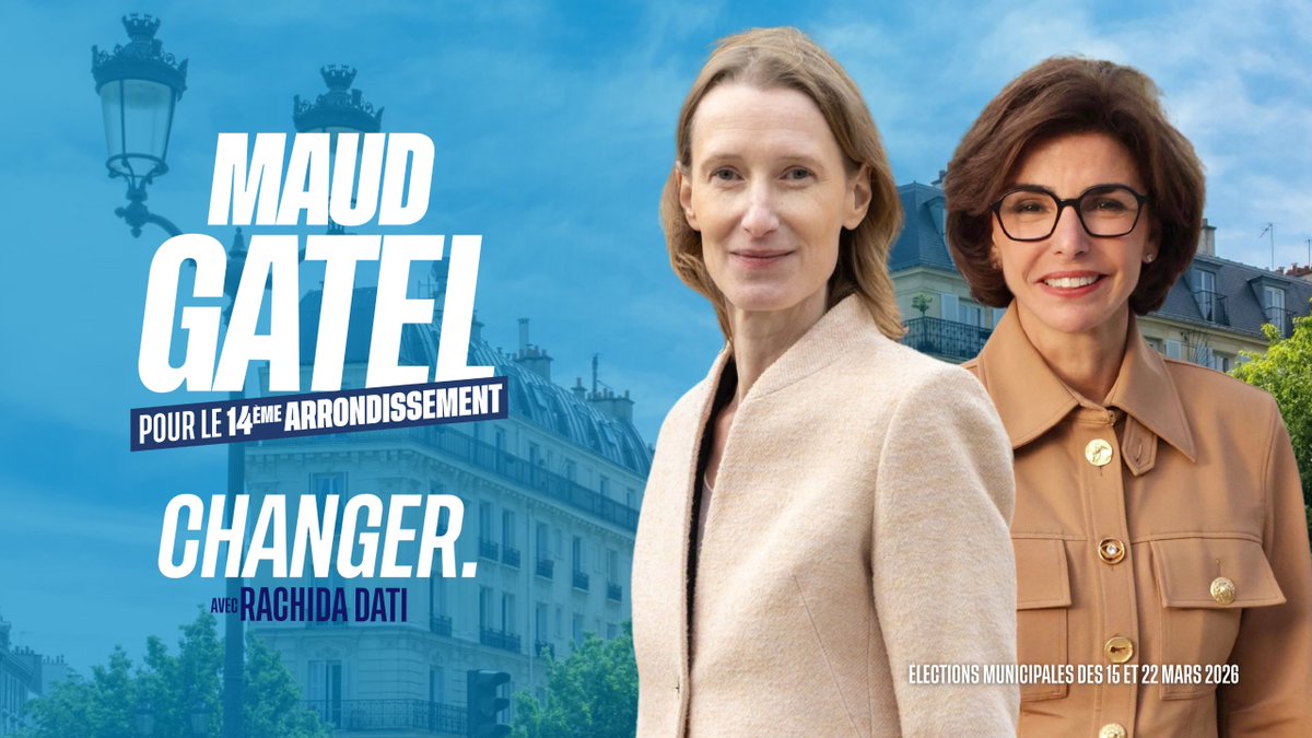 Je me présente pour devenir la Maire de #Paris14 car je crois à l'efficacité de l'action publique au service des habitants. Chers Quatorziens, vous pouvez compter sur mon engagement.
Pour l’alternance à Paris et dans le 14e arrondissement. Merci à <a href="/datirachida/">Rachida Dati ن</a> de sa confiance.