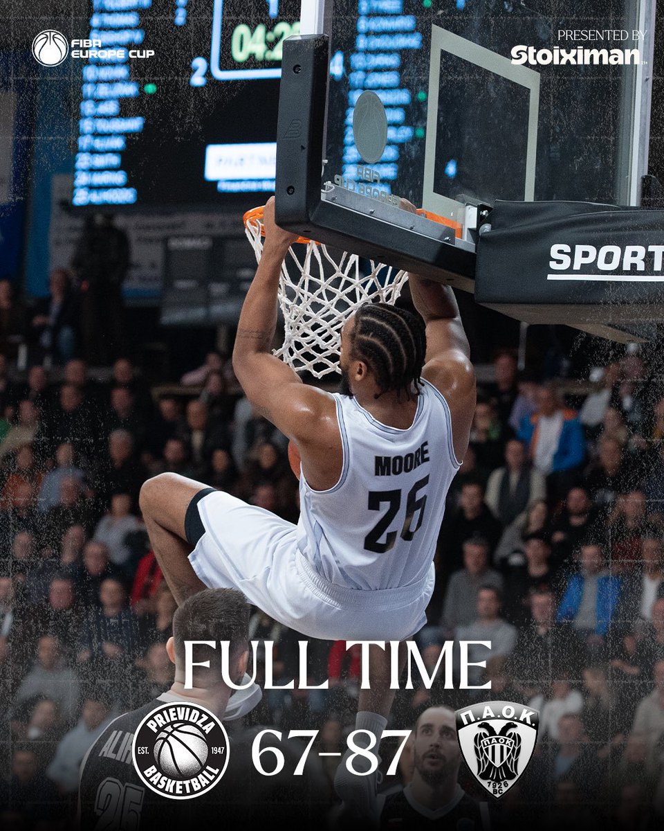 PAOKbasketball's tweet image. Full Time 
BC Prievidza - #PAOKBC 
#FIBAEuropeCup