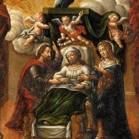 Heiliger Josef, Nährvater Jesu Christi und wahrer Bräutigam der seligsten Jungfrau Maria, bitte für uns und für die Sterbenden dieser Nacht.