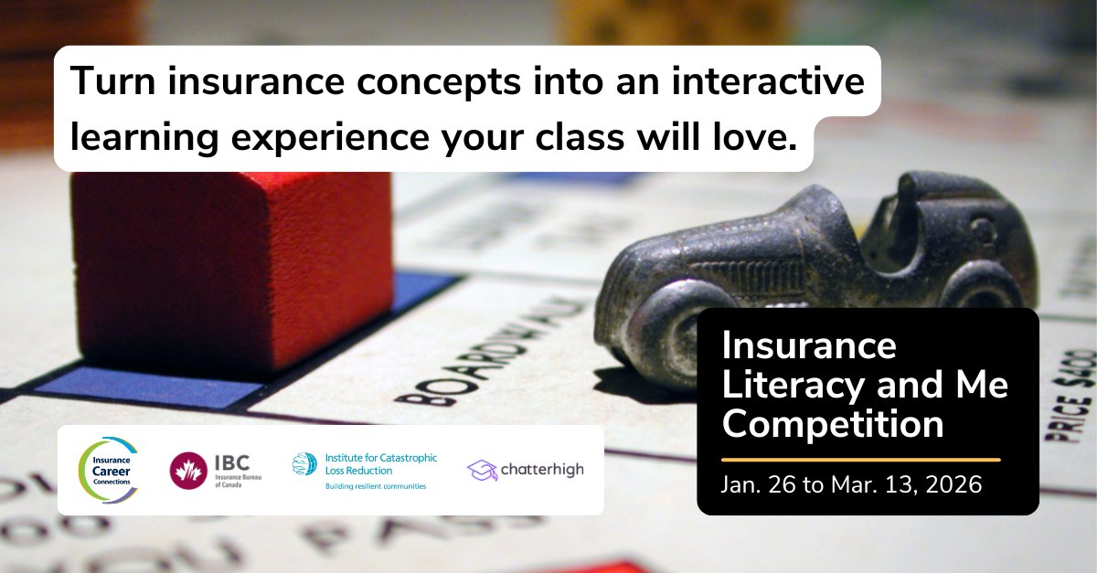 ChatterHigh's tweet image. 🚨 The Insurance Literacy and Me Competition is coming soon!
Teach students how insurance impacts their lives + compete for a share of $5,000 in school cash prizes. @InsuranceInsCA @find_your_place @InsuranceBureau  @ICLRCanada

hubs.li/Q03_LVfR0 

#InsuranceLiteracy
