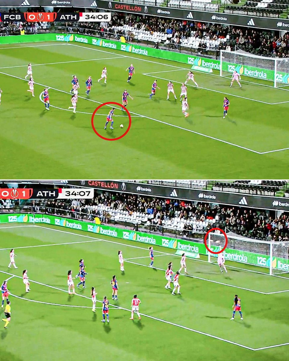 ESPNFC's tweet image. Ona Batlle scored a golazo from outside the box for Barcelona in the Super Cup Femení semifinal 🔥 👏
