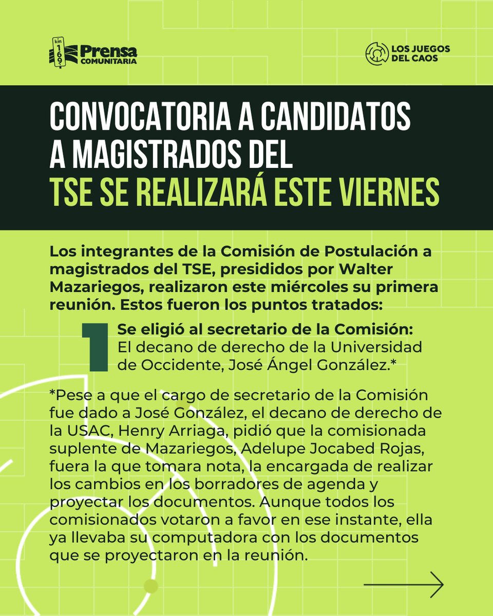 #Elección2026 La Comisión Postuladora del TSE realizó su primera sesión de trabajo y abrió la convocatoria para aplicar a cargo de magistrados al tribunal electoral

Se fijaron fechas para la recepción de los currículos y se hicieron nombramientos