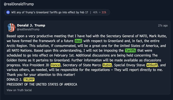 Trump es el mejor manipulador del mercado de la historia. 

Hace 2 días: amenazó con aranceles a toda la Unión Europea. (Bitcoin se desploma un 5%.)

Hoy se retracta de lo que dijo hace 2 días, aclarando que "No va a haber aranceles" . (Bitcoin sube un 4%.)

El tipo literalmente
