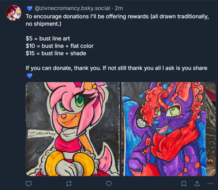 ANIMORBID24's tweet image. @ZivNecromancy is doing a donation goal to support funds for someone that was very dear to our hearts. whatever your able to donate would be amazing and no words would explain the appreciation, even if its sharing. 🩵🩵🩵🩵💙💙💙💙
link in description 
#fypage #recomend #fyp
