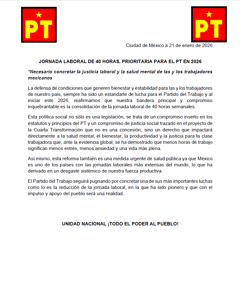 AlbertoAnayaGt's tweet photo. Parte de nuestra agenda prioritaria para este 2026 es seguir impulsando la jornada laboral de 40 horas como un derecho que impactará directamente a la salud mental, el bienestar, la productividad y la justicia para la clase trabajadora de nuestro país. https://t.co/JWL3NjE7do