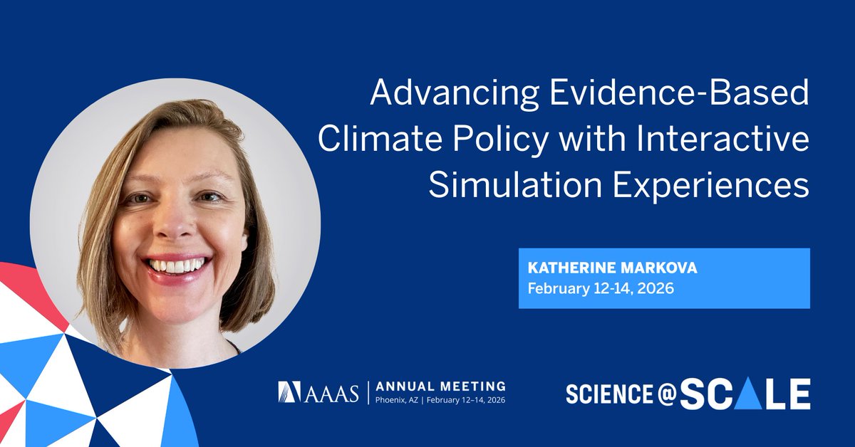 climateinteract's tweet image. Our Partnerships Manager, Katherine Markova, will be speaking at the 2026 @aaas Annual Meeting in Phoenix, AZ, to share her expertise on advancing evidence-based climate policy with interactive simulation experiences. If you’ll be there too, let’s connect!
#EnROADS #ClimateAction