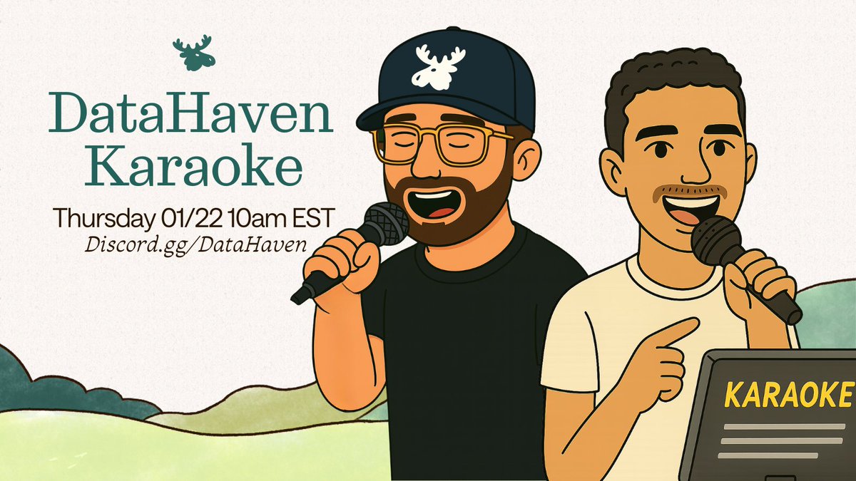 DataHaven_xyz's tweet image. Someone’s about to surprise us with a hidden talent. 🎶

Karaoke night is on!
🕒 Tomorrow at 10:00 AM EST
📍 Discord, in the Moose Lodge

The performers are ready. The mic is warm.
So come hang out, listen in, and enjoy the show.