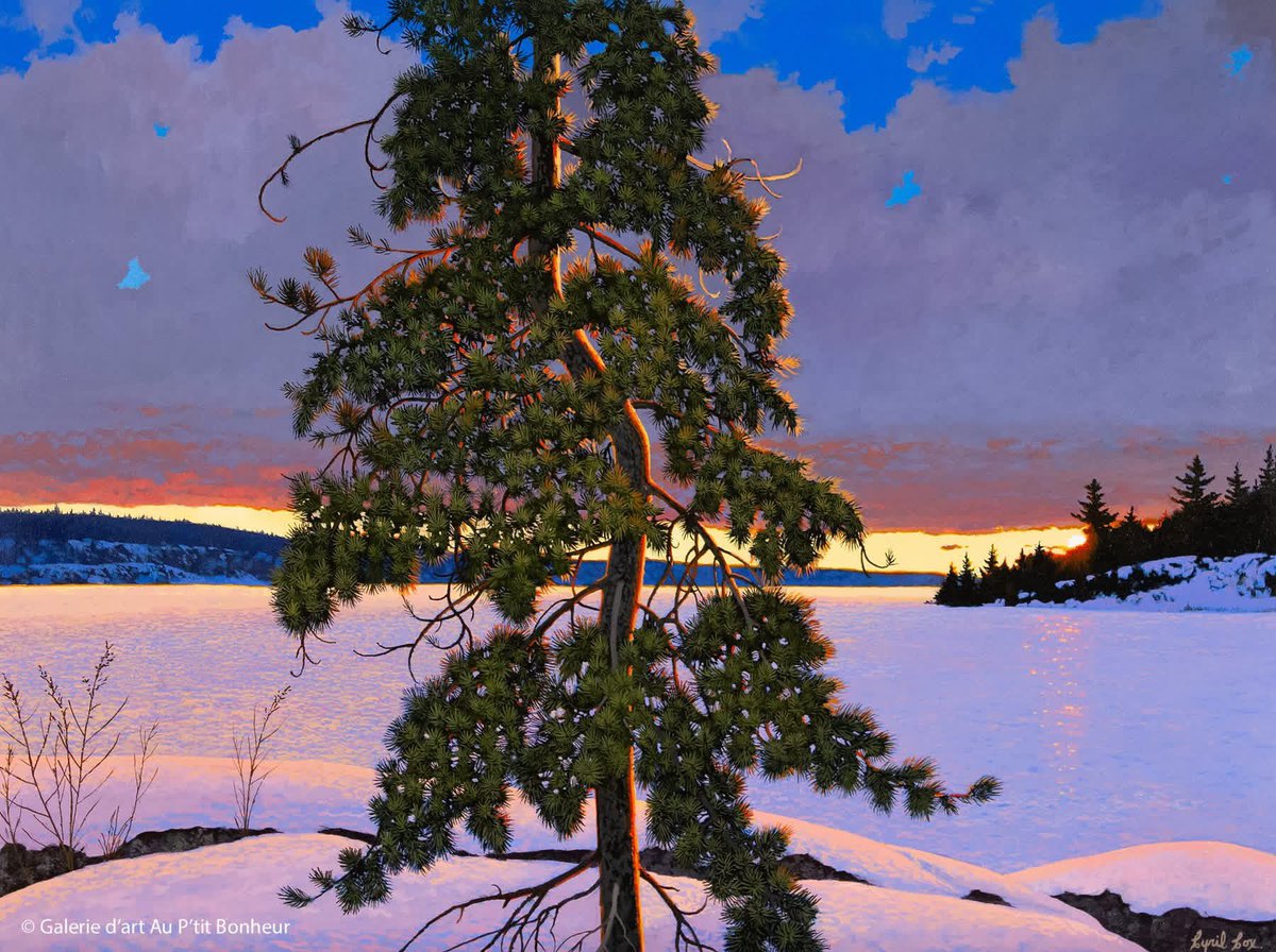 Cyril Cox (Canadian, b.1958) 
"Forged by the Wind-Lone Pine," n.d. 
Acrylic on canvas 
30 x 40 in