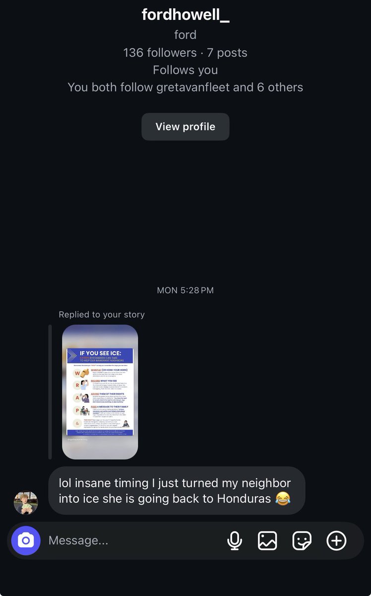 allthingsgvf's tweet photo. This kind of behavior will not be tolerated on my page. ICE is ripping innocent families apart. Real lives. Real trauma. Nothing about this is funny. https://t.co/gNkqNX2KPK
