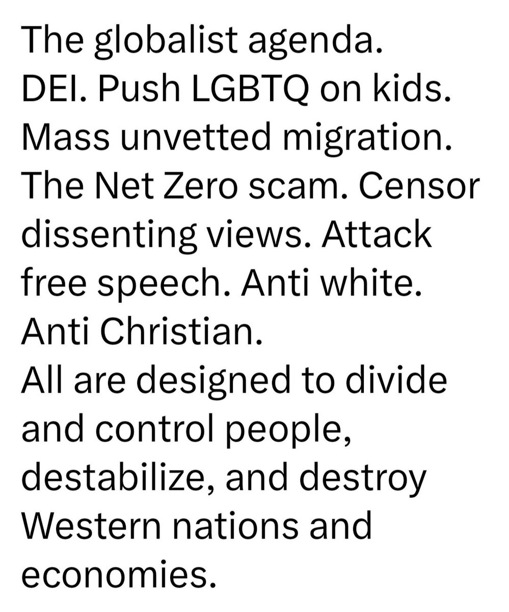 <a href="/ryangerritsen/">Ryan Gerritsen🇨🇦🇳🇱</a> Carney is a WEF globalist. His job is to destroy Canada so the WEF elites can have a non nation state world with a one world government and a social credit system to control you. 
Look around. All Western liberal governments are following this agenda. 
The West is under attack.