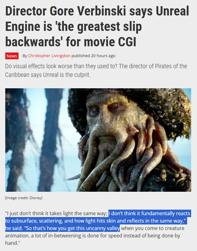 ThreatInteract's tweet photo. @EpicGames tries to damage control after Gore Verbinski repeats our proof (https://t.co/soADHZyBMe) showing how @UnrealEngine
is destroying actual realism by instead delivering uncanny garbage. 

Sub to help us make @EpicGames' incompetence in graphics become more mainstream. https://t.co/5gWuyRDRZ7